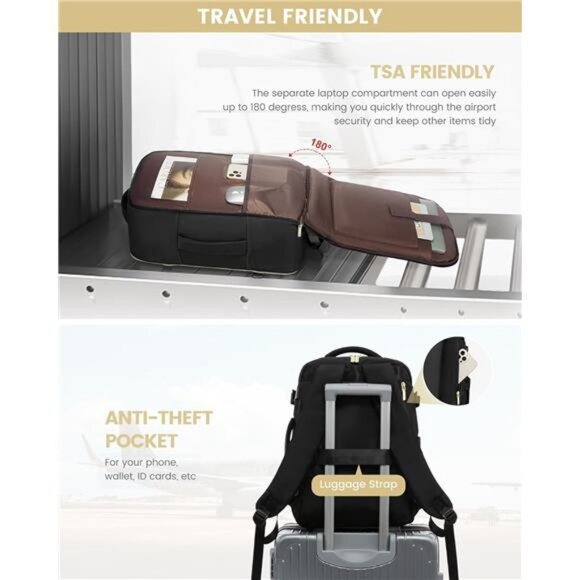 LOVEVOOK Large Travel Backpack for Women, 50L Carry on Backpack for Airplanes,